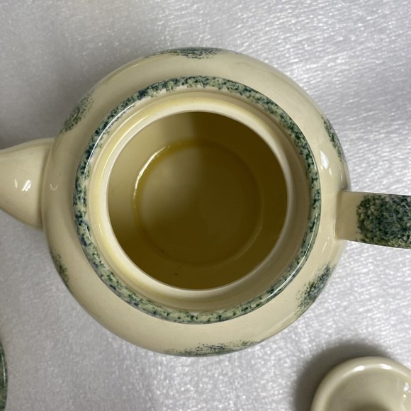 7pc Vintage England Handpaint Poole Pottery Green Vineyard Grape Teapot cup set - Picture 6 of 16